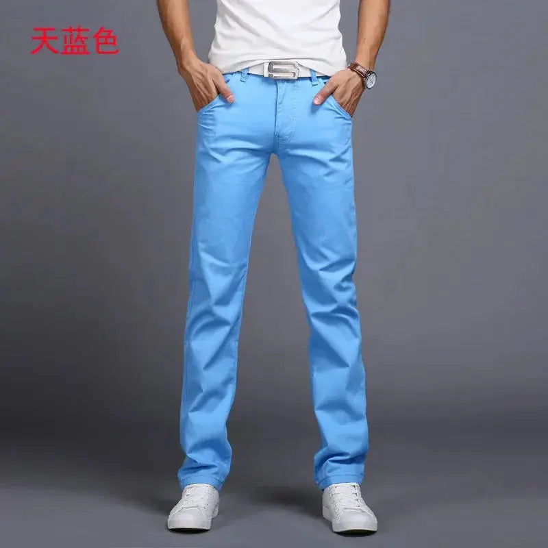 "Men's Slim Fit Cotton Chinos: 2022 Spring/Autumn Collection - Fashionable Trousers in 9 Colors, Including Plus Sizes | Brand Clothing