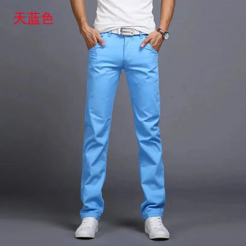 "Men's Slim Fit Cotton Chinos: 2022 Spring/Autumn Collection - Fashionable Trousers in 9 Colors, Including Plus Sizes | Brand Clothing