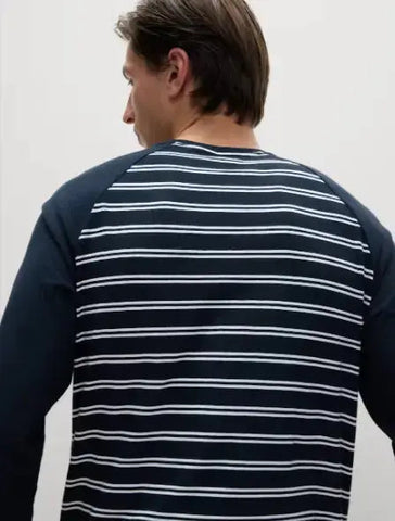 Mens Pure Cotton Striped Pyjama Set