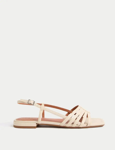 Marks and Spencer Metallic Strappy Flat Square Toe Sandals