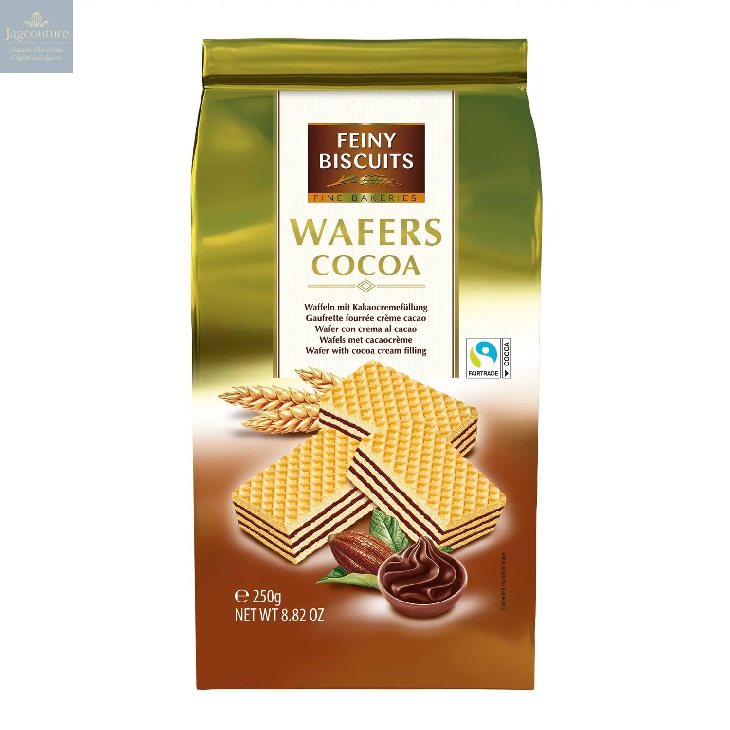 Mignon wafers with cocoa cream filling in sachet bag - VAT FREE Jag Couture Chocolates
