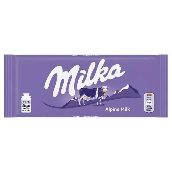 Milka Alpine Milk Chocolate Bar 100g (Case of 24)