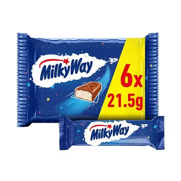 Milky Way Nougat & Milk Chocolate Snack Bars Multipack 6x21.5g (Case of 13)