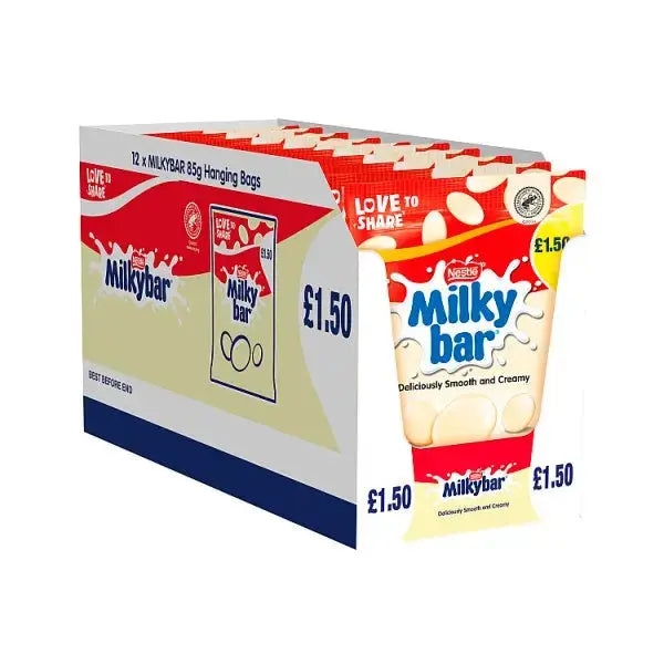 Milkybar Giant Buttons White Chocolate Sharing Bag 85g (Case of 12)