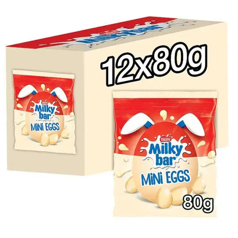 Milkybar White Chocolate Easter Mini Eggs Sharing Bag 80g (Case of 13)