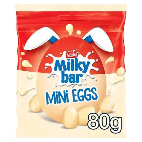 Milkybar White Chocolate Easter Mini Eggs Sharing Bag 80g (Case of 13)
