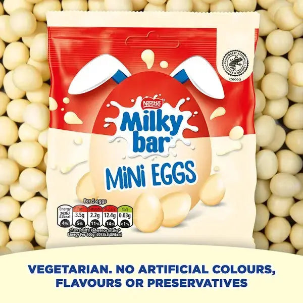 Milkybar White Chocolate Easter Mini Eggs Sharing Bag 80g (Case of 13)