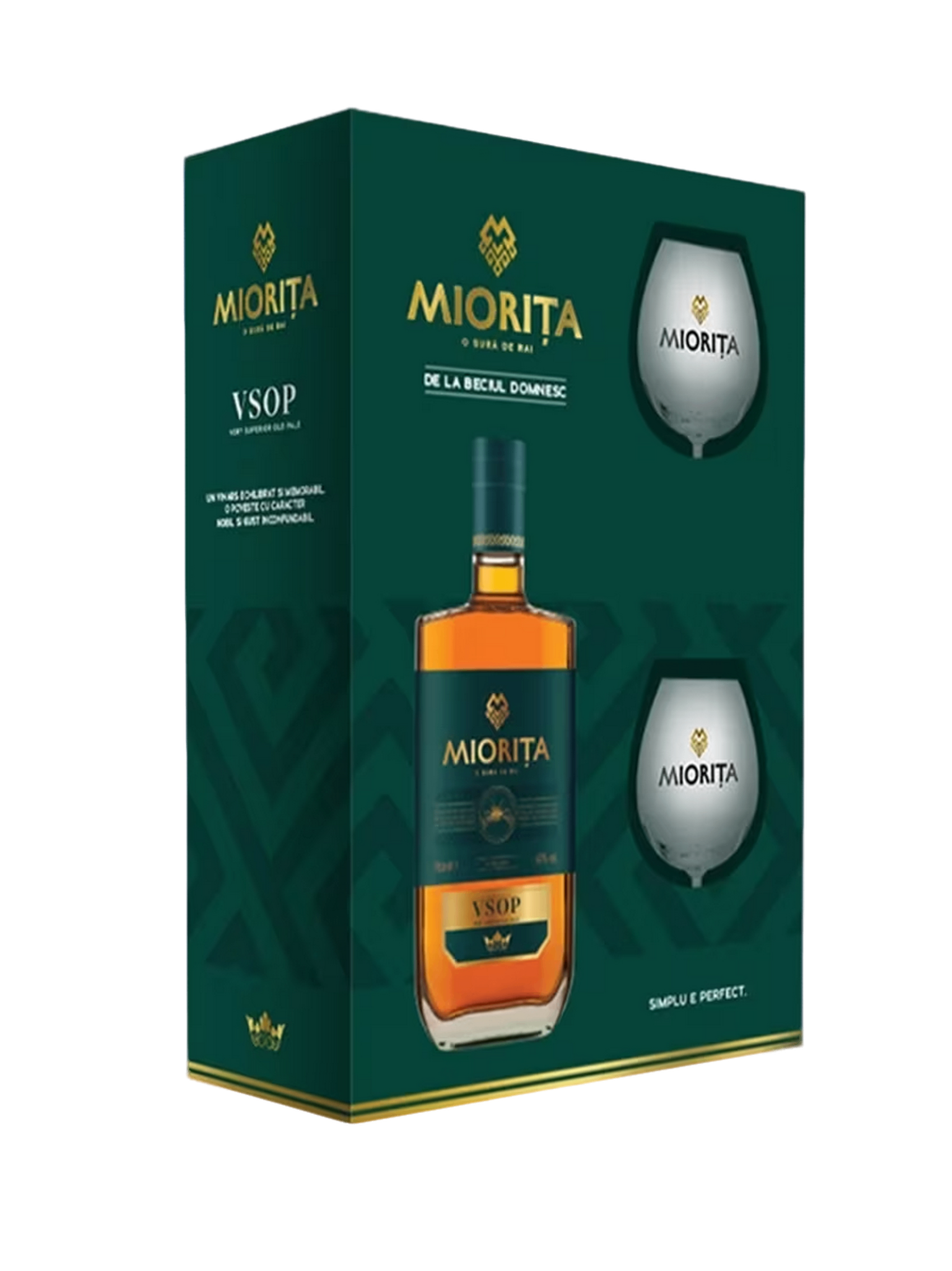 Miorita VSOP Brandy Aged 5 years (Vinars) with 2 glasses 700ml