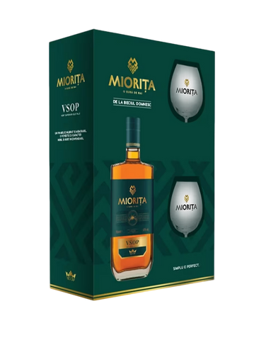 Miorita VSOP Brandy Aged 5 years (Vinars) with 2 glasses 700ml
