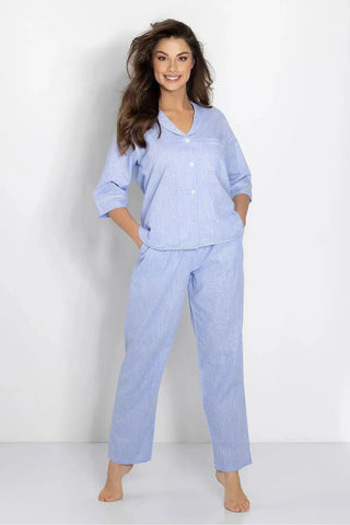 Momenti Per Me airy fabric long pants and shirt womens pajamas