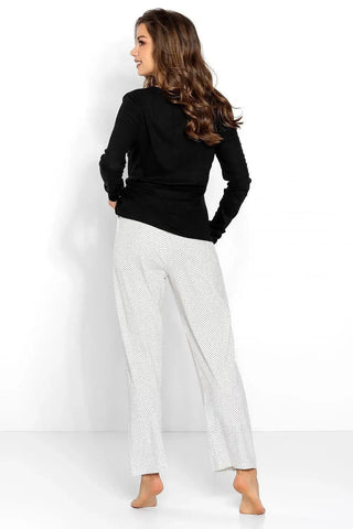 Momenti Per Me black-ecru fashionable womens pajamas