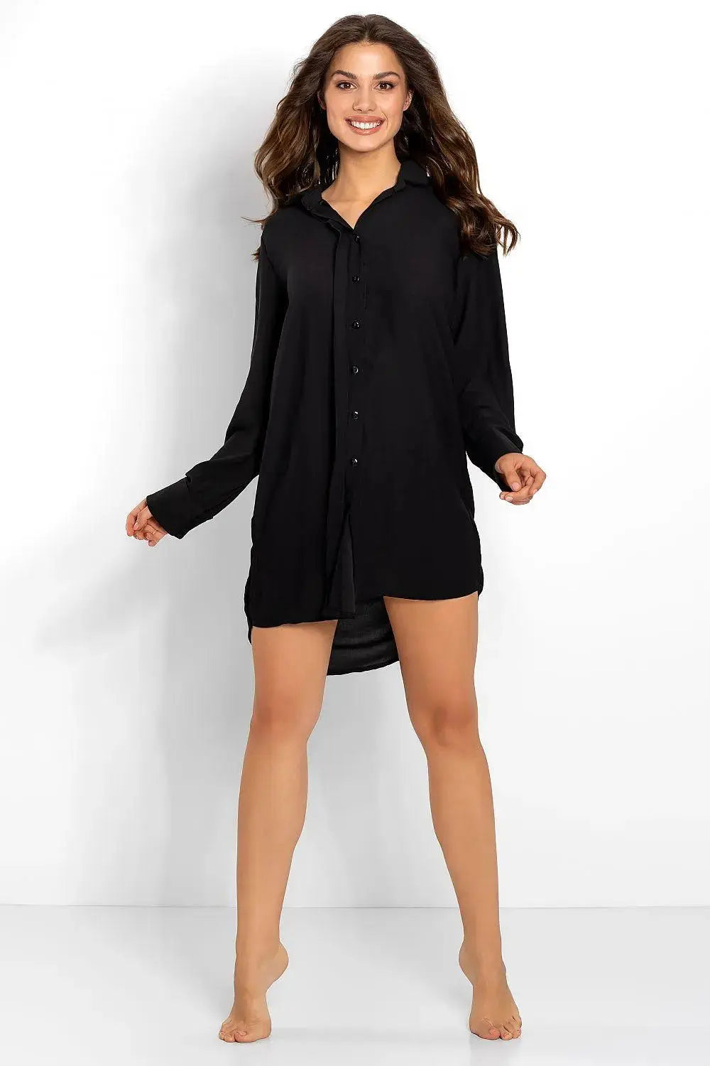 Momenti Per Me button closure long sleeve nightgown