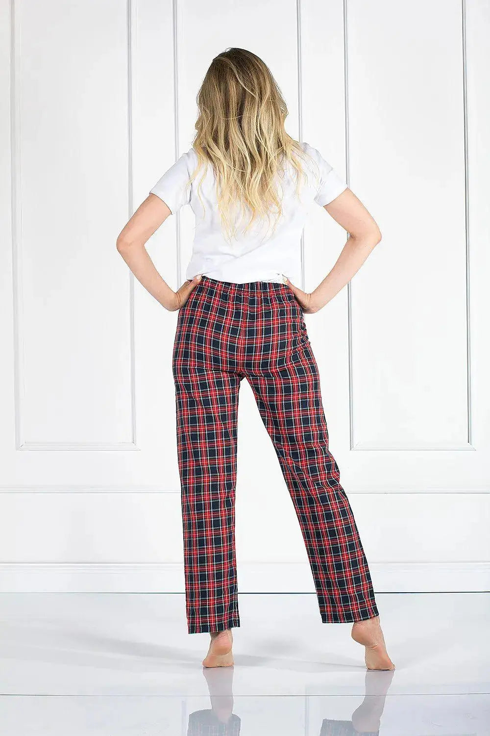 Momenti Per Me colorful checkered pattern blouse and shorts womens pajamas