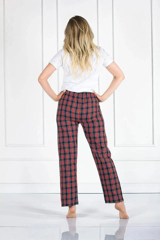 Momenti Per Me colorful checkered pattern blouse and shorts womens pajamas