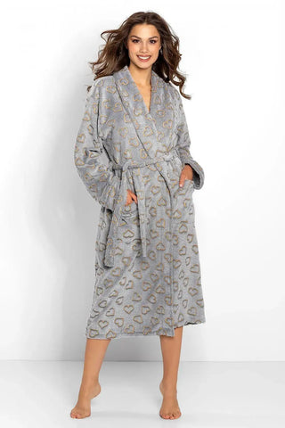 Momenti Per Me gray color womens bathrobe