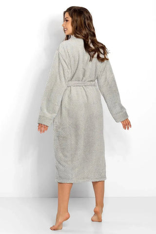 Momenti Per Me knit fabric-shawl collar womens bathrobe