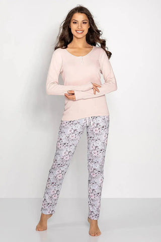 Momenti Per Me long-sleeve blouse and long pants womens pajamas