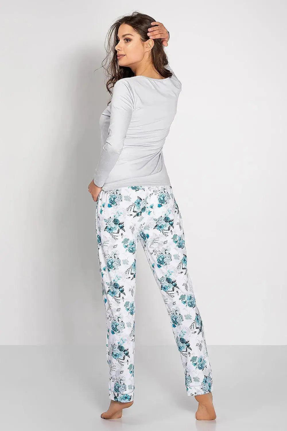 Momenti Per Me long-sleeve blouse and long pants womens pajamas
