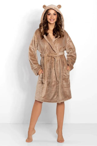 Momenti Per Me long sleeves and waist tie womens bathrobe
