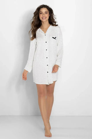 Momenti Per Me long sleeves button-down nightgown
