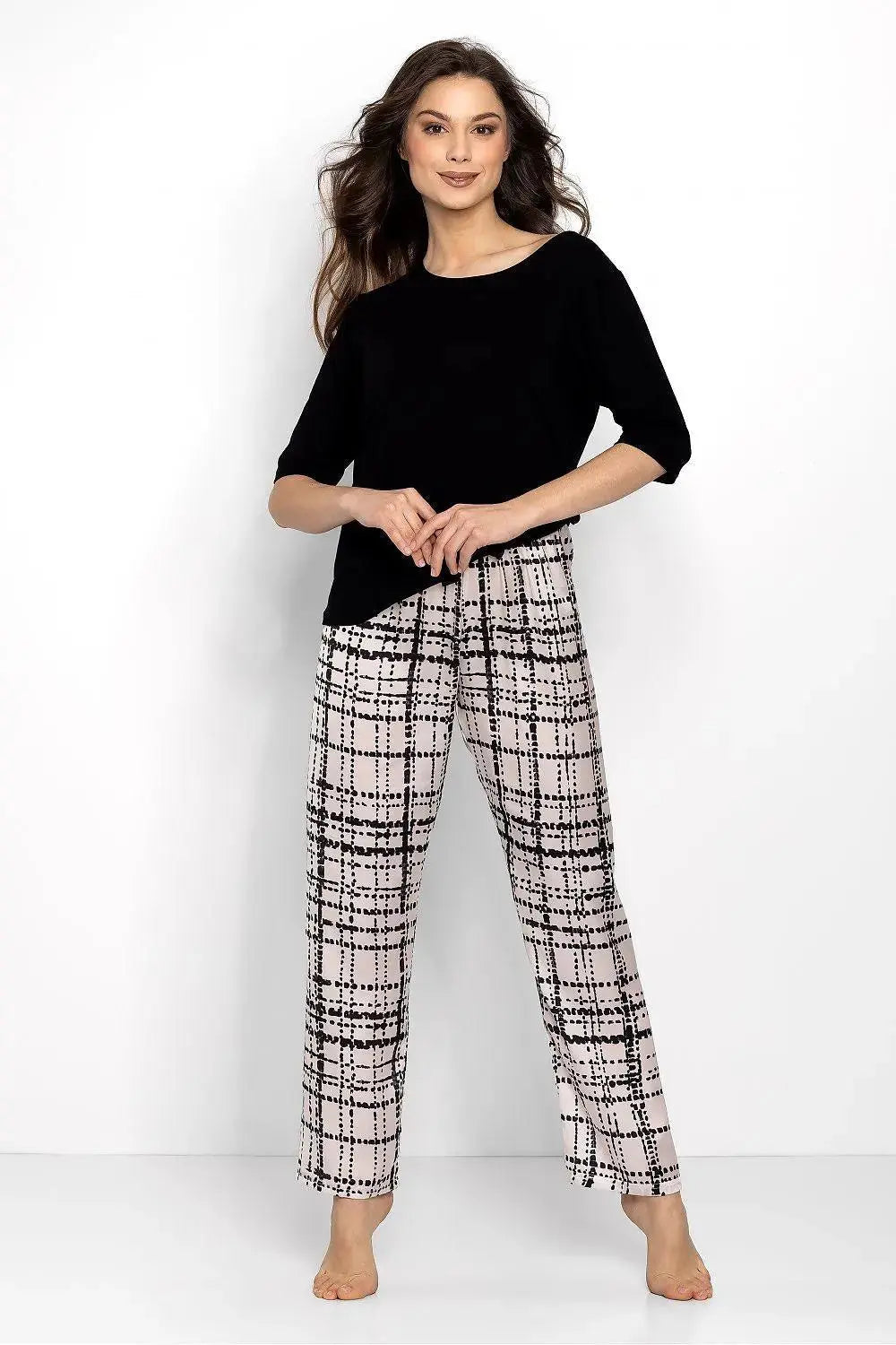 Momenti Per Me sleeves blouse and long pants womens pajamas