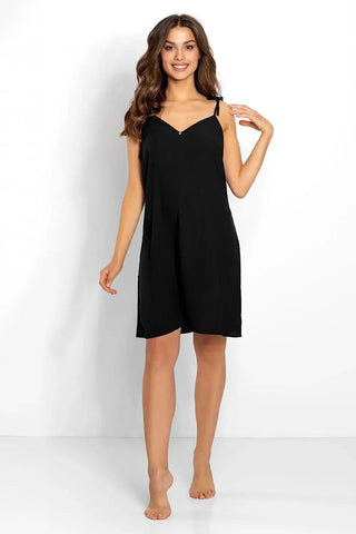 Momenti Per Me tied straps, pointed neckline nightgown