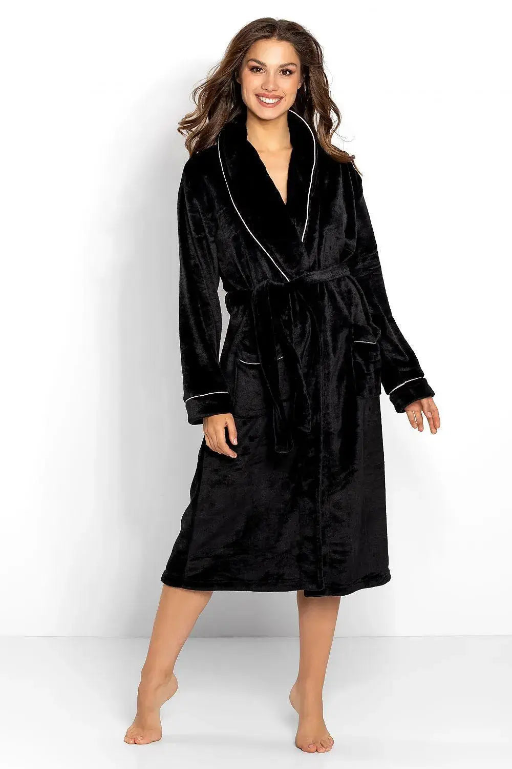 Momenti Per Me touch fabric womens bathrobe