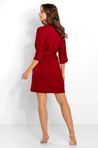 Momenti Per Me  waist tie and smooth fabric bathrobe