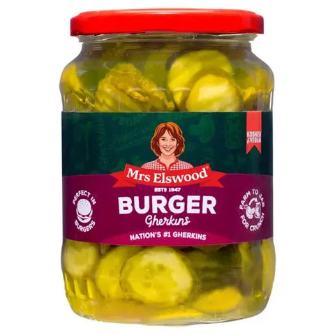 Mrs Elswood Burger Gherkins 670g (Case of 6)