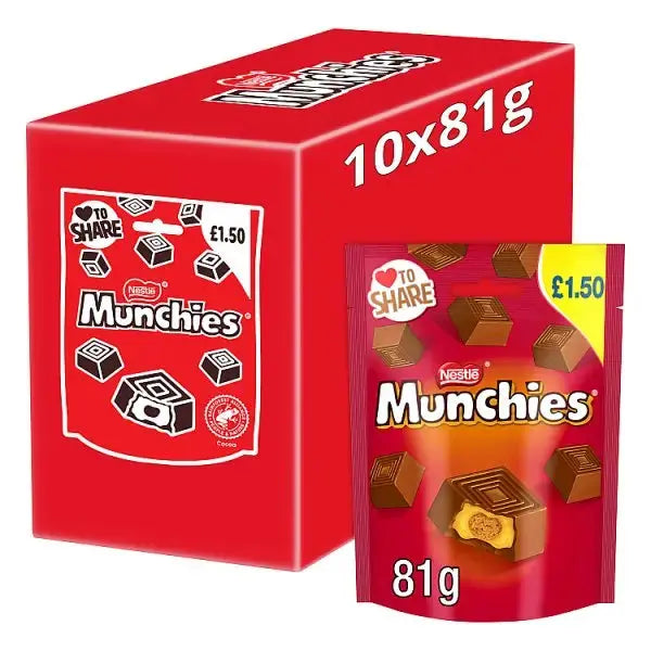 Munchies Milk Chocolate & Caramel Share Bag 81g (Case of 10)