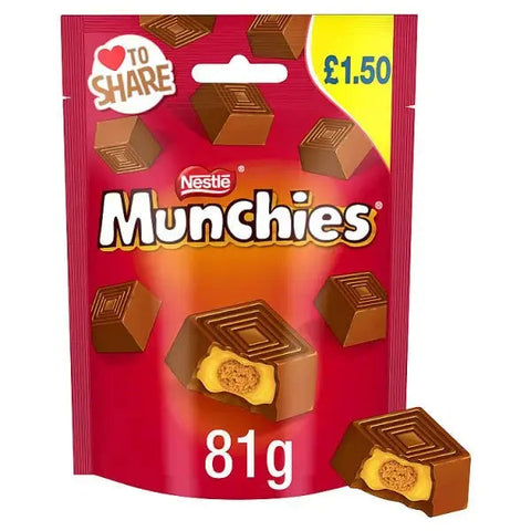 Munchies Milk Chocolate & Caramel Share Bag 81g (Case of 10)