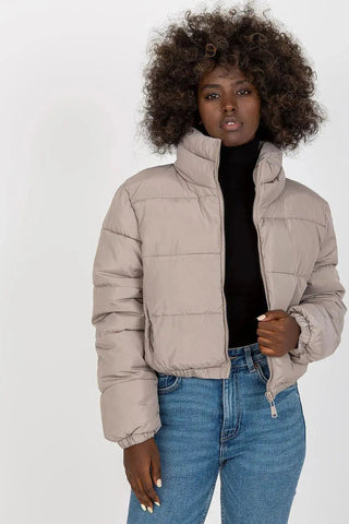 NM long sleeves short zippered quilted jacket