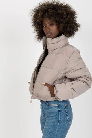 NM long sleeves short zippered quilted jacket