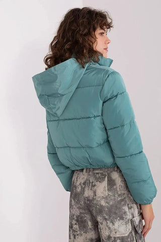NM long sleeves short zippered quilted jacket