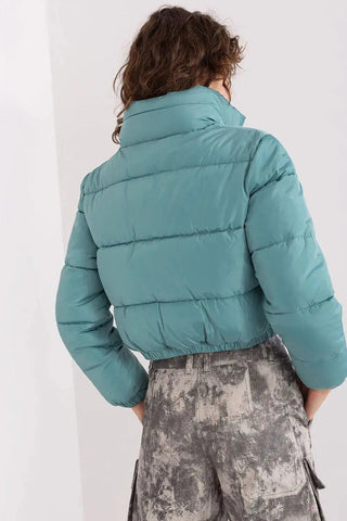 NM long sleeves short zippered quilted jacket