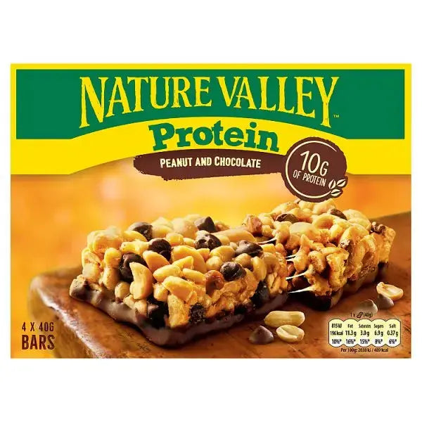 Nature Valley Protein Peanut & Chocolate Cereal Bars 4 x 40g (160g) (Case of 8)
