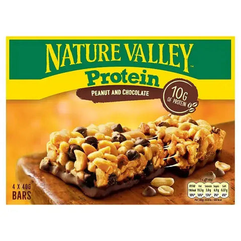 Nature Valley Protein Peanut & Chocolate Cereal Bars 4 x 40g (160g) (Case of 8)