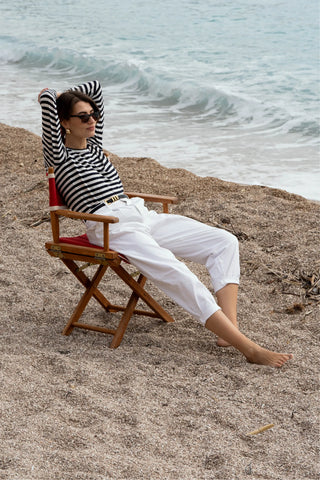 Long Sleeve Striped Linen T-shirt