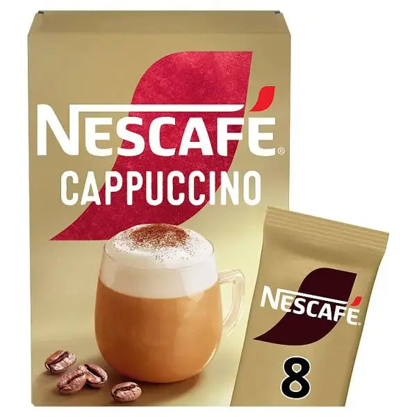 Nescafe Cappuccino Instant Coffee 8 x 15.5g Sachets (Case of 6)