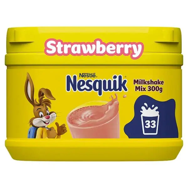 Nesquik Strawberry flavoured milkshake powder 300g tub (Case of 10)
