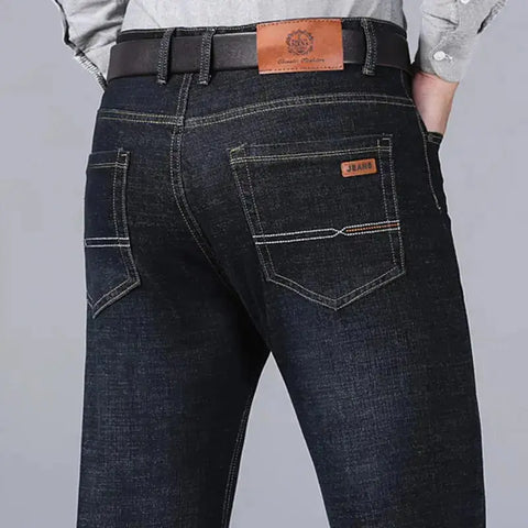 Men's Classic Biker Denim Jeans – Soft Black, Sizes 32-38