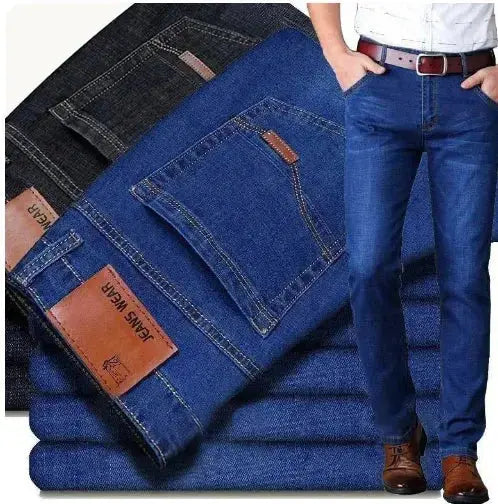 Men's Soft Business Denim Trousers – Light Luxury Stretch Slim Fit
