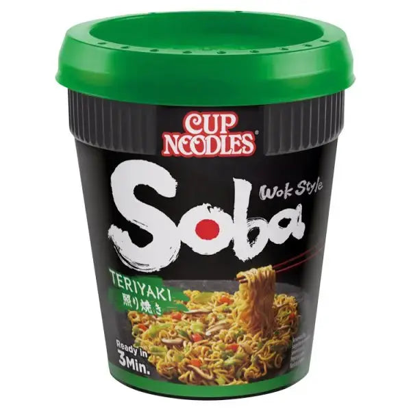 Nissin Soba Teriyaki Instant Wok Style Noodles Pot 90g (Case of 8)