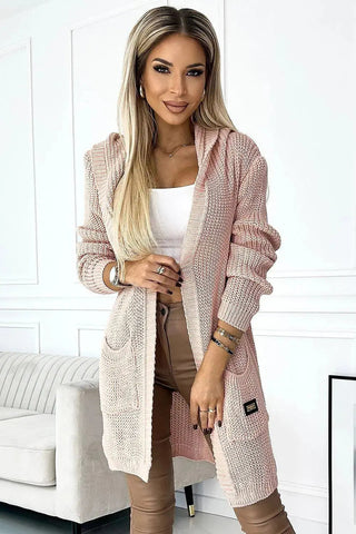 Numoco cardigan warm bedspread with hood, pockets and a patch