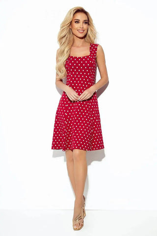 Numoco karo neckline cotton comfortable dress