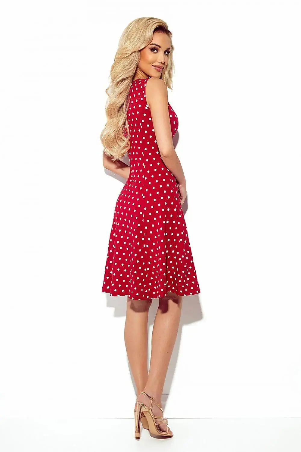 Numoco karo neckline cotton comfortable dress