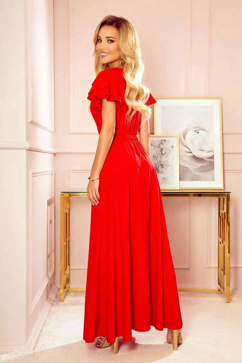 Numoco maroon color cocktail dress