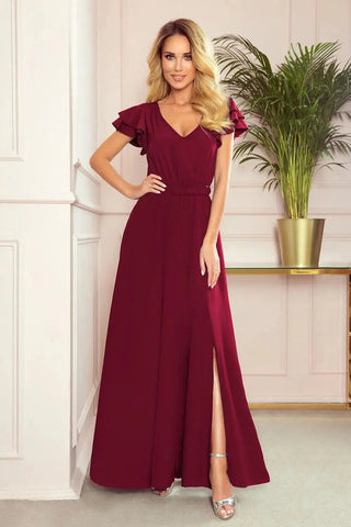 Numoco maroon color cocktail dress