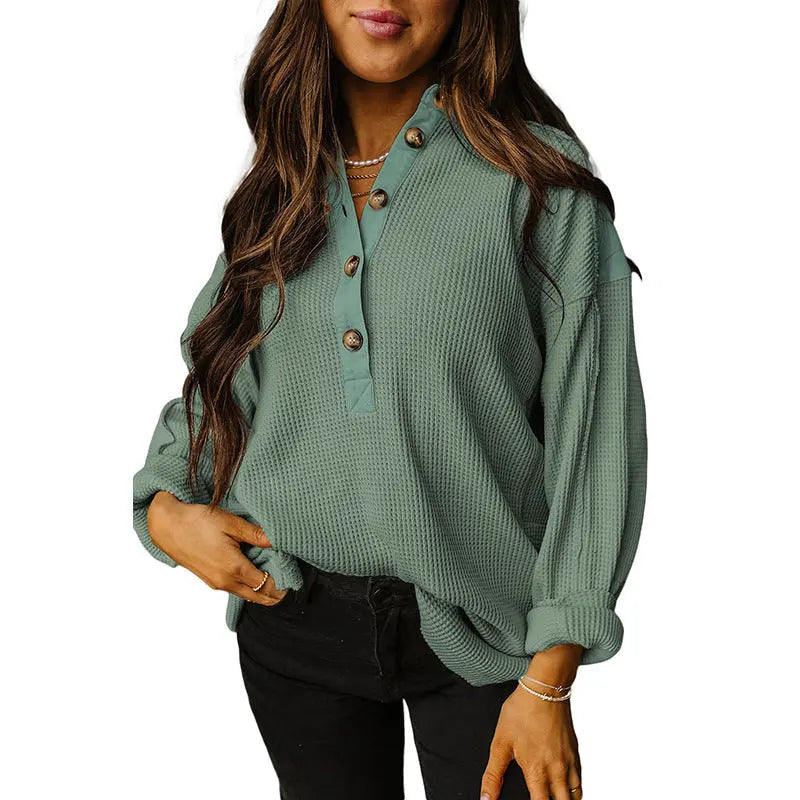Pullover Round Neck Long Sleeves Top Women's European And American Loose Sweater