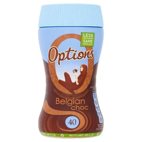 Options Instant Belgian Hot Chocolate Drink 220g (Case of 6)